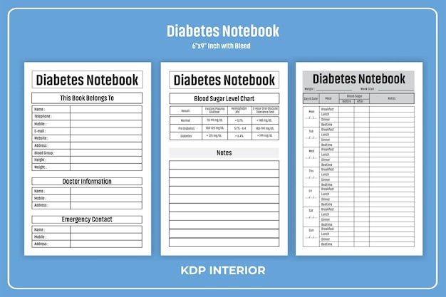 Diabetes-Notizbuch KDP Innenraum