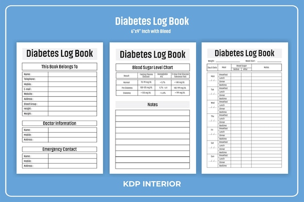 Vektor diabetesschreibbuch kdp innenraum