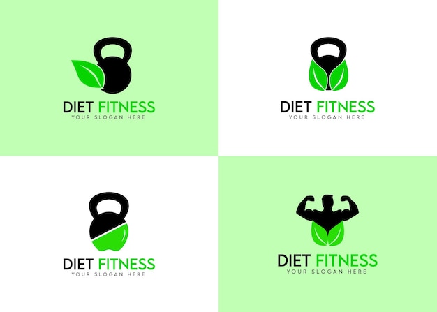 Vektor diät-fitness-logo-vorlage