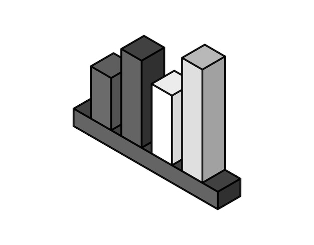 Diagramm isometrisches design-symbol vektor-web-illustration 3d buntes konzept