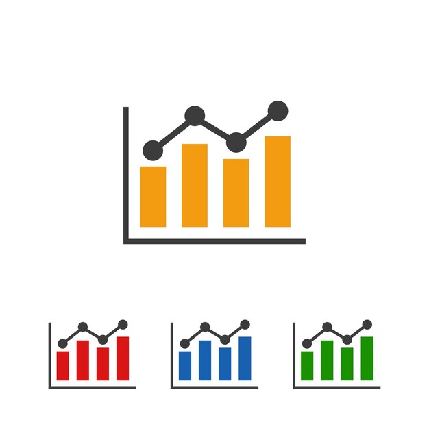 Diagramm-symbol im trendigen flachen stil oder diagrammbalksymbol-vektor