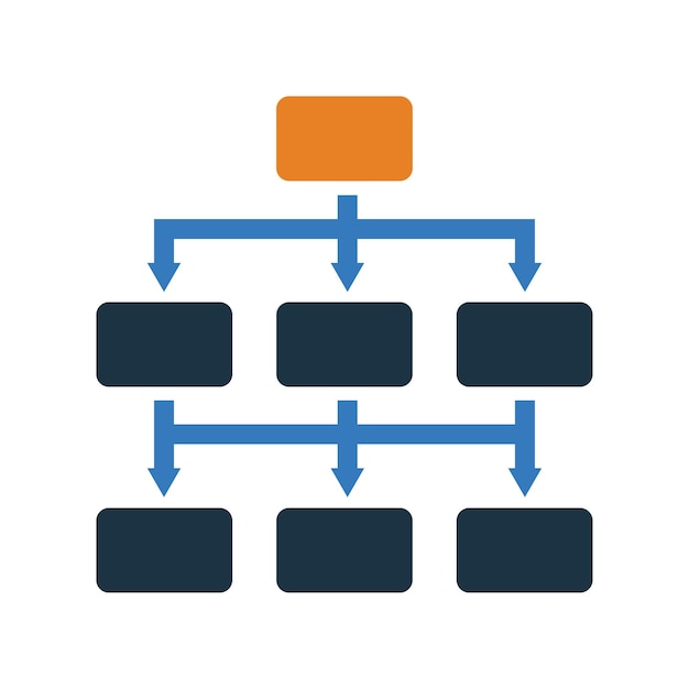 Vektor diagramm-workflow-symbol einfache bearbeitbare vektorgrafiken