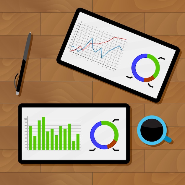 Vektor diagramm zur statistikanalyse