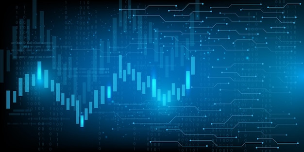 Diagrammbestand mit futuristischem Vektor für Technologie- und Finanzkonzept und Bildung für die Zukunft