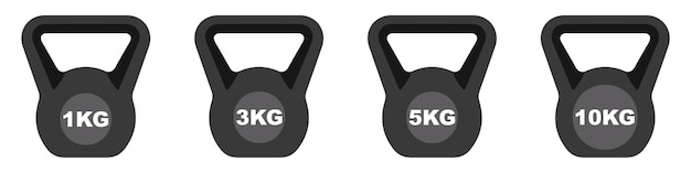 Diagrammgewichte und symbolsatz kg 1 3 5 10 zeichen isoliert auf weißem hintergrund vektorerweiterungeneps 10