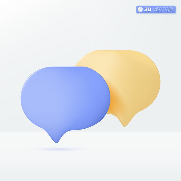 Dialog- oder Chat-Sprechblase glatte Symbolsymbole Chat-Nachricht Nachricht Gesprächskonzept 3D-Vektor isoliertes Illustrationsdesign Cartoon Pastell Minimaler Stil Sie können für Design ux ui Printwerbung verwendet werden