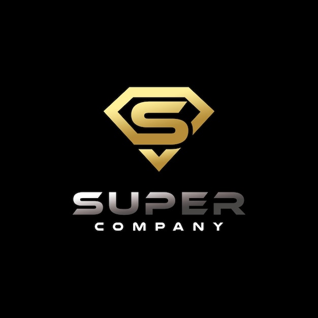 Diamant-Buchstabe S Super-Logo-Design