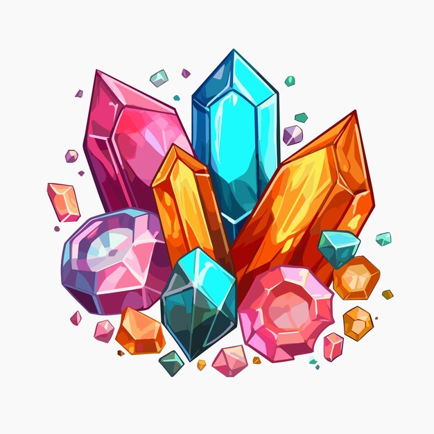 Vektor diamant-cartoon-illustrationsspiel-assets