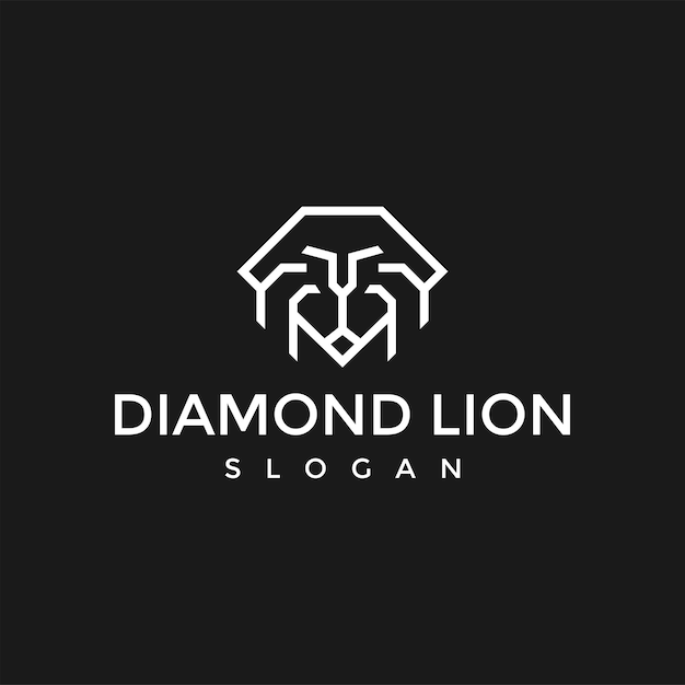 Diamant-löwen-symbol - vektorillustration