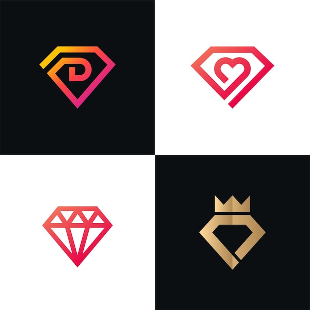 Vektor diamant-logo-design für schmuckring-icon-vorlage