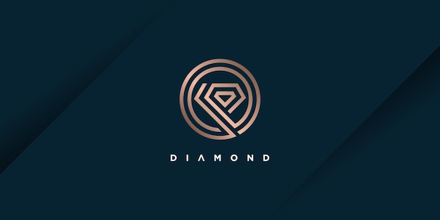 Diamant-logo-design-vektor mit kreativem, einfachem und einzigartigem konzept
