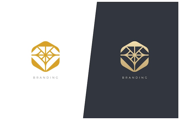 Diamant-Marketing-Trading-Networking-Vektor-Logo-Konzept