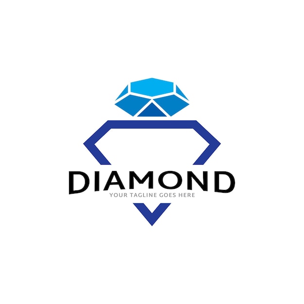 Diamant-Symbol im flachen Stil. Logo Design.