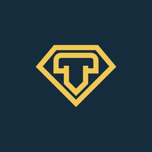 Vektor diamond t letter logo t buchstabe anfangs-logo-vorlage mit modernem und ikonischem stil diamanten-ikonen.