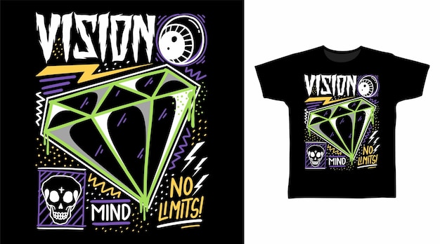 Vektor diamond vision graffiti t-shirt kunst modedesigns