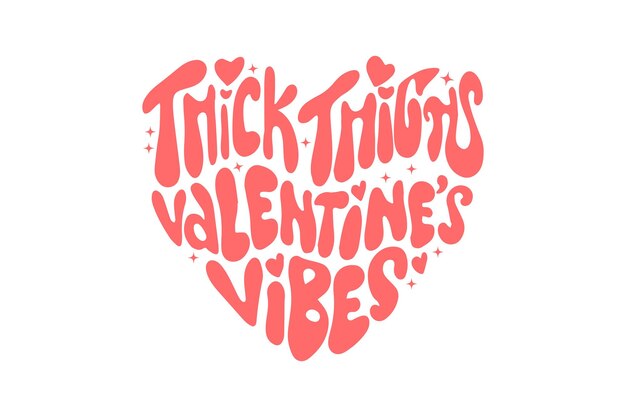 Vektor dicke oberschenkel valentinsfeiern retro valentinstag typografie herz t-shirt design