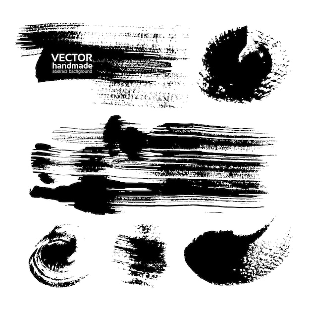 Vektor dicke schnitte schwarzer farbe auf textiertem papier