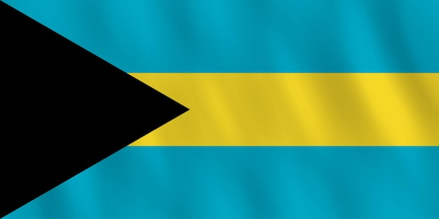 Die Bahamas-Flagge mit wehender Wirkung, offizieller Anteil.