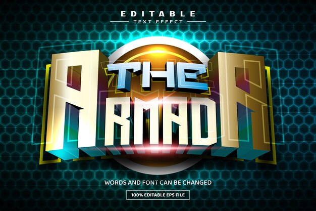 Die bearbeitbare Texteffektvorlage Armada 3D