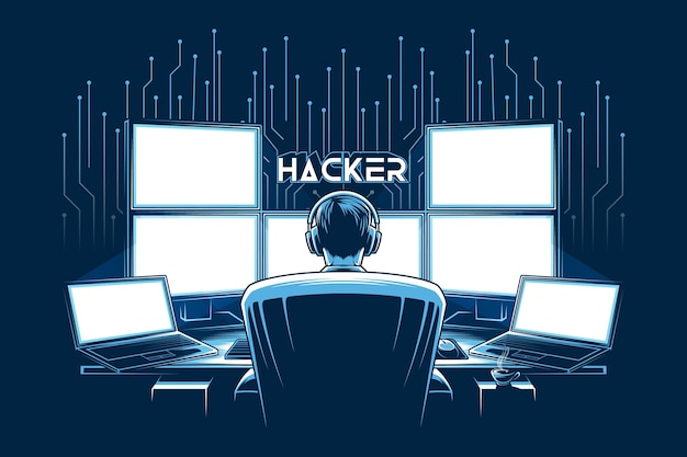 Vektor die beste hacker-illustration