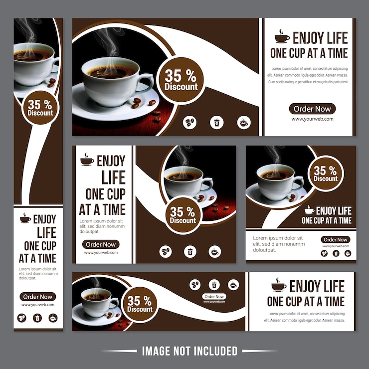 Vektor die beste kaffee-fahnen-satz-sammlung für restaurant