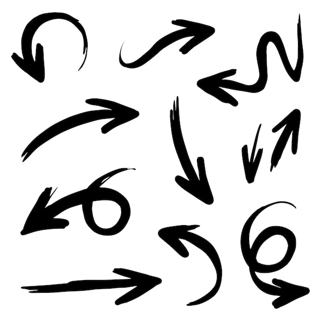 Die Doodle-Pfeile sind von Hand gezeichnet und enthalten viele Sammlerstücke