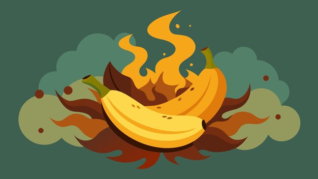 Vektor die erdigen rauchigen aromen von pepian vermischen sich mit der süße reifer bananen, die einen komplexen