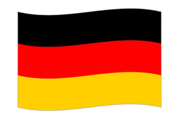 Vektor die flagge des landes deutschland wird geschwenkt. vektor-illustration