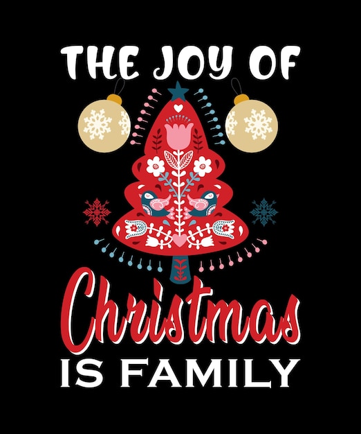 Die freude an weihnachten ist familientypografie svg-design für t-shirts