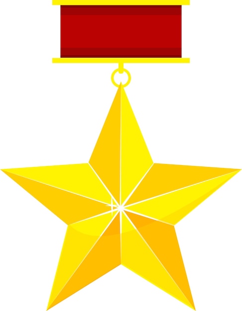 Vektor die goldene sternbrosche ist ein symbol für den gewinn von auszeichnungen bei sportwettbewerben