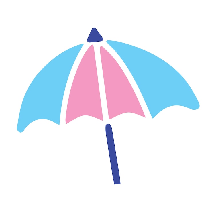 Vektor die ikonen des rosa und blauen regenschirms