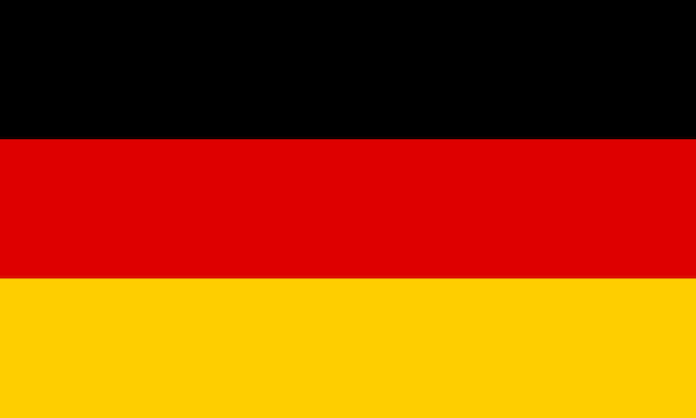 Die nationale flagge deutschlands vektorillustration mit offizieller farbe und proportion