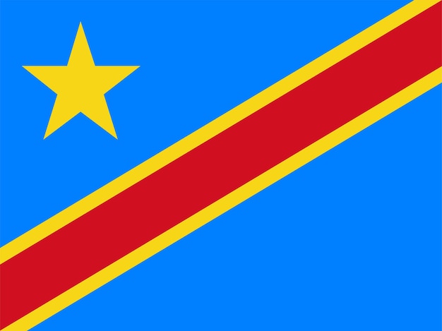 Die Nationalflagge der Demokratischen Republik Kongo