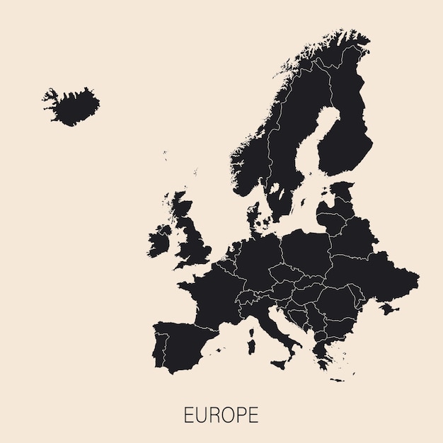 Die politische detaillierte Karte des europäischen Kontinents mit Ländergrenzen Hochdetaillierte politische Karte der Welt