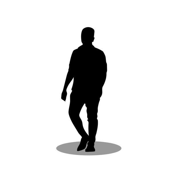 Die silhouette der jungen ist eine vektorillustration.