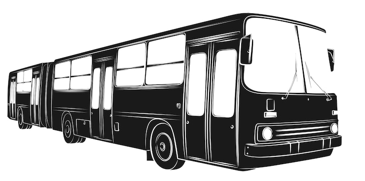 Vektor die skizze des großen passagierbusses
