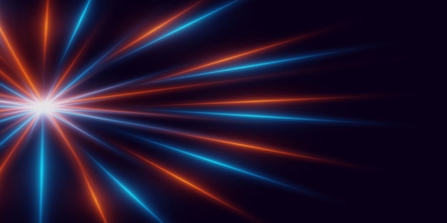 Die Sonne scheint hell, dynamische Lichtstrahlen, der Effekt von Blendung und flackernden Linien.
