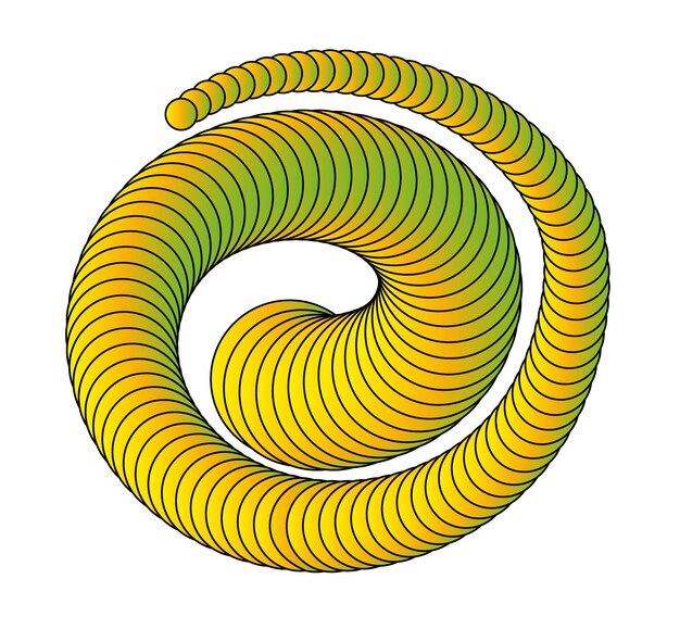 Vektor die spirale die dynamische form der parallelen linien erzeugt die illusion von volumen ein designelement für kreative ideen