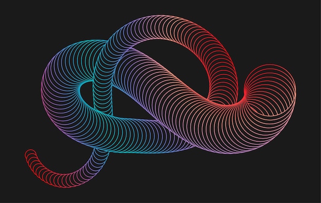 Die spiralförmigen, gekrümmten Linien erzeugen eine Spiralwebe, ein Designelement für die Verkörperung kreativer Ideen.