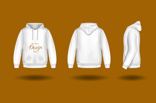 die Spitze des weißen Pullover-Hoodie-Mockup-Designs