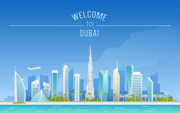 Die Stadtlandschaft von Dubai.
