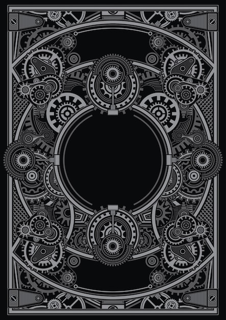 Vektor die steampunk-poster-vorlage kann für das shirt-design verwendet werden