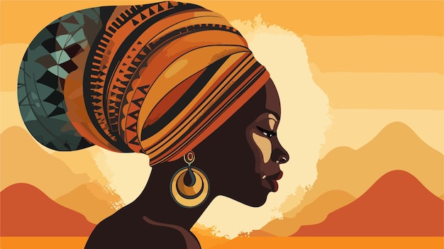 Die Weisheit einer einheimischen afrikanischen Frau in Vektorform