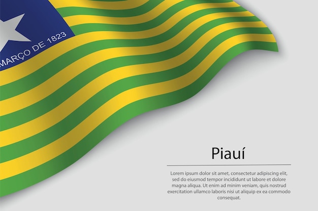 Die wellenflagge von piaui ist ein bundesstaat brasilien. banner- oder bandvektorvorlage