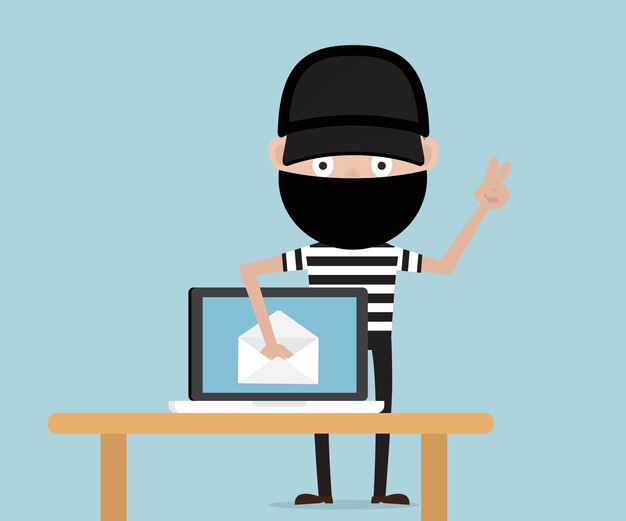 Dieb stehlen Daten von E-Mail auf dem Laptop