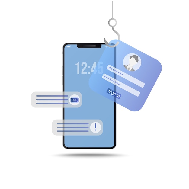 Diebstahl von Privatsphäre von Konto und Passwort Hackerangriff Betrugsuntersuchung mobiles Gerät Betrug Internet