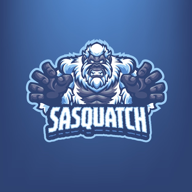 Vektor dies ist das sasquatch mascot logo. dieses logo kann für sport-, streamer-, gaming- und esport-logos verwendet werden.