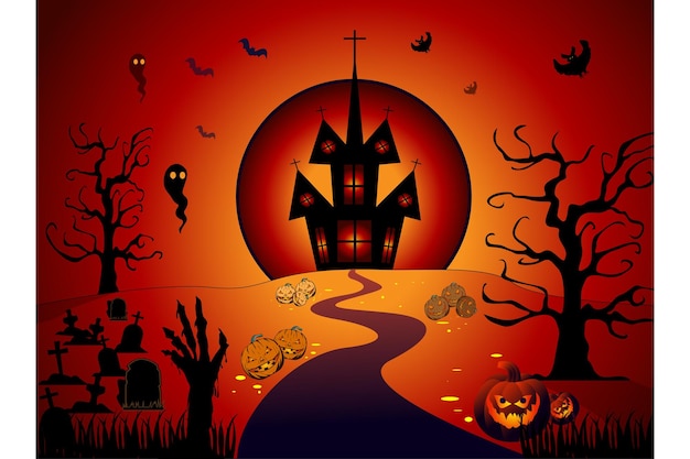 Dies ist ein hochwertiges halloween-illustrationsdesign und ein vektor