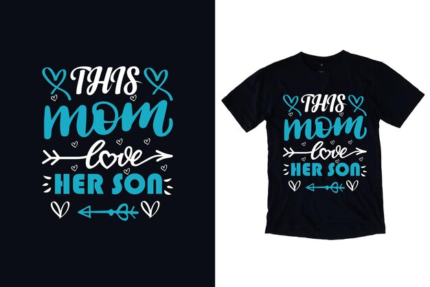 Vektor diese mutter liebt ihren sohn typografie-t-shirt-design