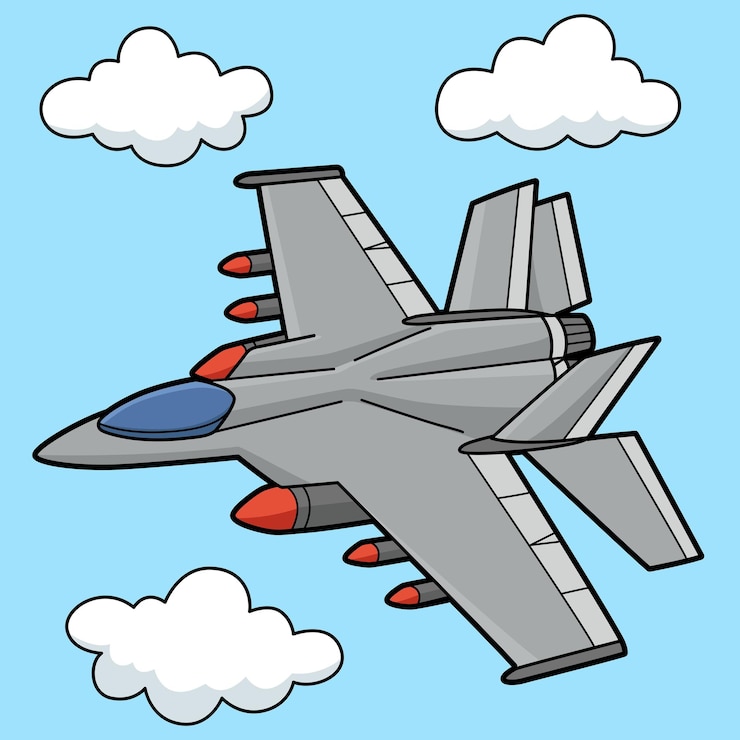 Vektor dieser cartoon-clipart zeigt eine illustration eines jet fighter vehicle